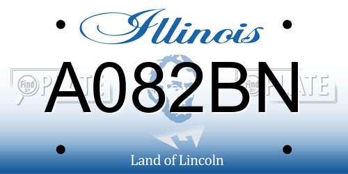 A082BN Illinois License Plate