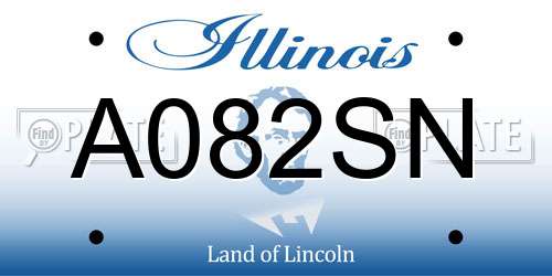 A082SN Illinois License Plate