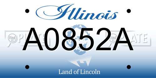A0852A Illinois License Plate