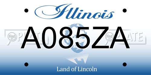 A085ZA Illinois License Plate