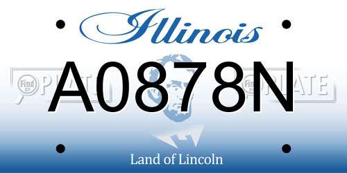 A0878N Illinois License Plate
