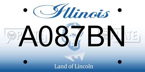 A087BN Illinois License Plate