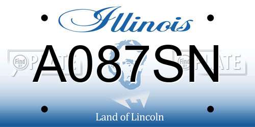 A087SN Illinois License Plate