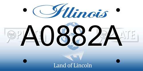 A0882A Illinois License Plate