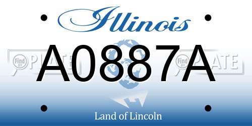 A0887A Illinois License Plate