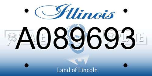 A089693 Illinois License Plate