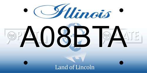 A08BTA Illinois License Plate