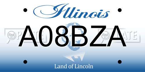 A08BZA Illinois License Plate