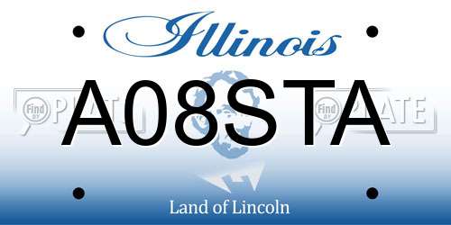 A08STA Illinois License Plate
