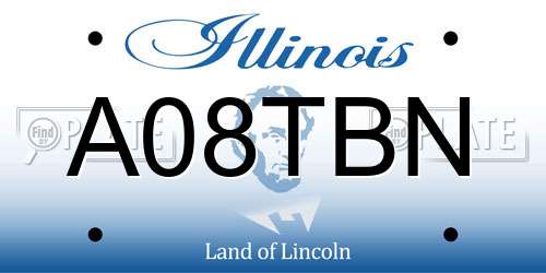 A08TBN Illinois License Plate