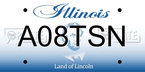 A08TSN Illinois License Plate
