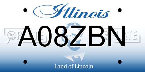 A08ZBN Illinois License Plate