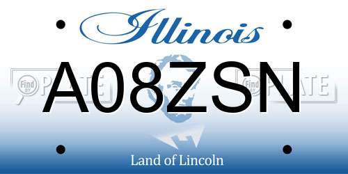 A08ZSN Illinois License Plate