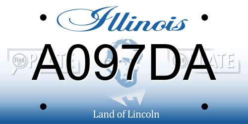 A097DA Illinois License Plate