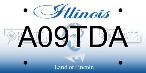 A09TDA Illinois License Plate