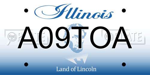 A09TOA Illinois License Plate