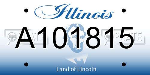 A101815 Illinois License Plate