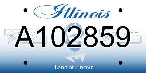 A102859 Illinois License Plate
