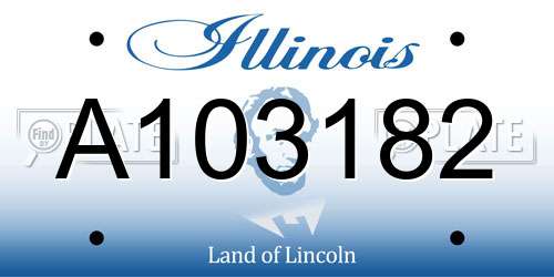 A103182 Illinois License Plate