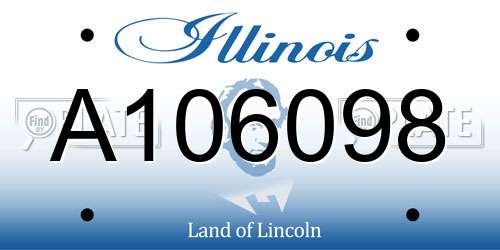 A106098 Illinois License Plate