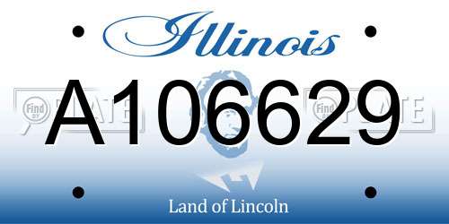 A106629 Illinois License Plate