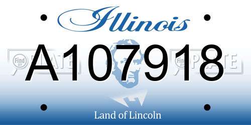 A107918 Illinois License Plate