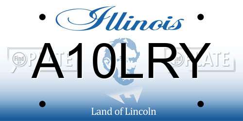A10LRY Illinois License Plate