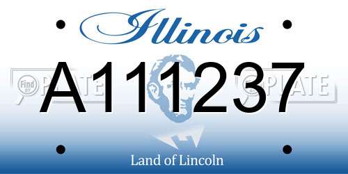 A111237 Illinois License Plate