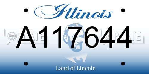 A117644 Illinois License Plate