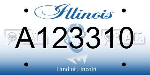 A123310 Illinois License Plate
