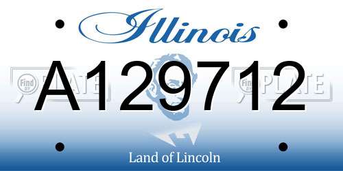 A129712 Illinois License Plate