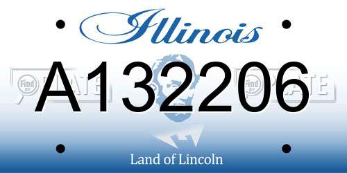 A132206 Illinois License Plate