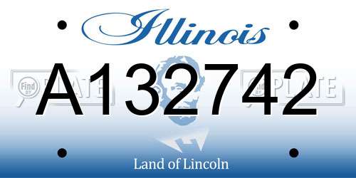 A132742 Illinois License Plate