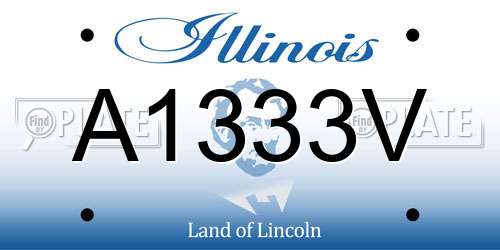 A1333V Illinois License Plate