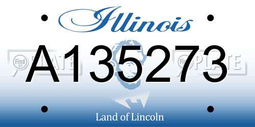 A135273 Illinois License Plate