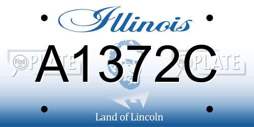 A1372C Illinois License Plate
