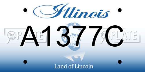 A1377C Illinois License Plate