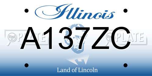 A137ZC Illinois License Plate
