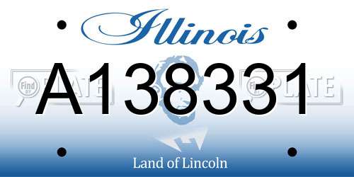 A138331 Illinois License Plate