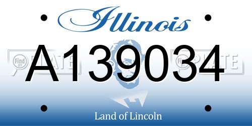 A139034 Illinois License Plate
