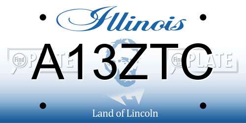 A13ZTC Illinois License Plate