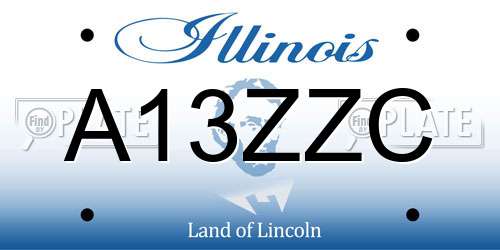 A13ZZC Illinois License Plate