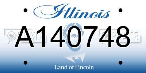 A140748 Illinois License Plate