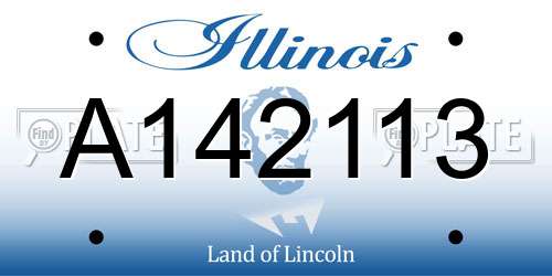 A142113 Illinois License Plate
