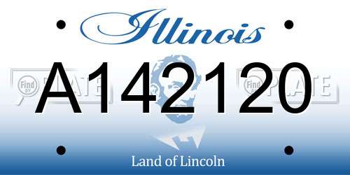 A142120 Illinois License Plate