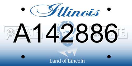 A142886 Illinois License Plate