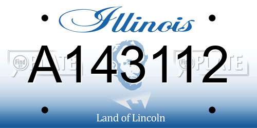 A143112 Illinois License Plate