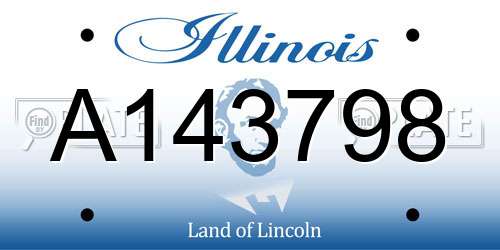 A143798 Illinois License Plate