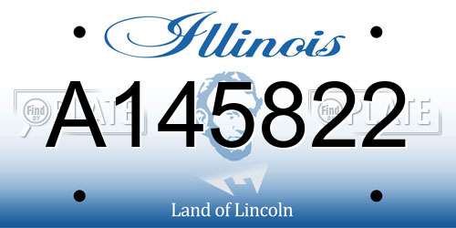 A145822 Illinois License Plate