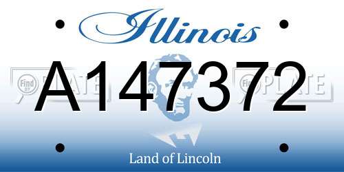 A147372 Illinois License Plate